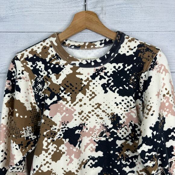Rag & Bone Womens size Small Pixelated Camo Camouflage Crew Neck Crop Sweatshirt - Picture 3 of 10